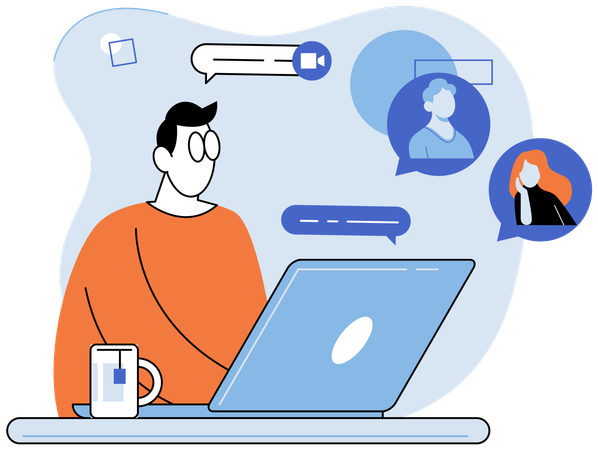 Business people doing online meeting  Illustration