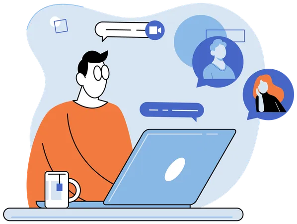 Business people doing online meeting  Illustration