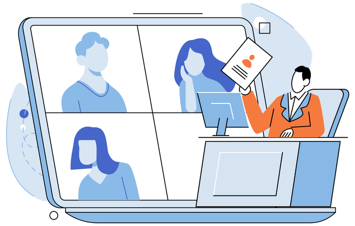 Business people doing online meeting  Illustration