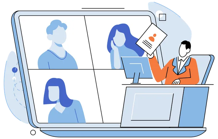 Business people doing online meeting  Illustration