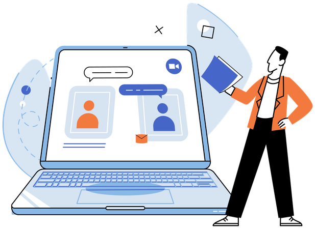 Business people doing online meeting  Illustration