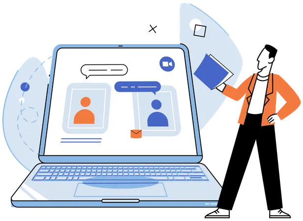 Business people doing online meeting  Illustration