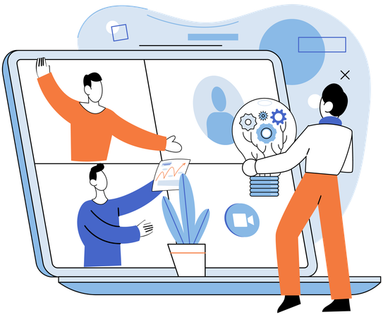 Business people doing online meeting  Illustration