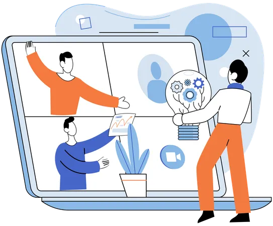 Business people doing online meeting  Illustration