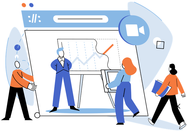 Business people doing online meeting  Illustration