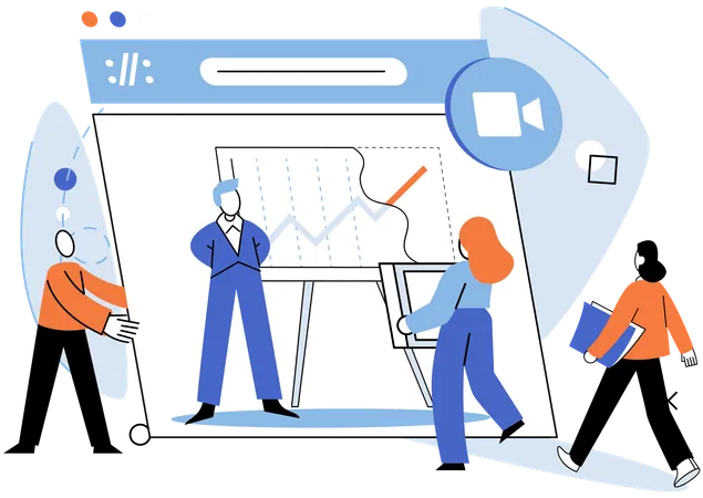 Business people doing online meeting  Illustration