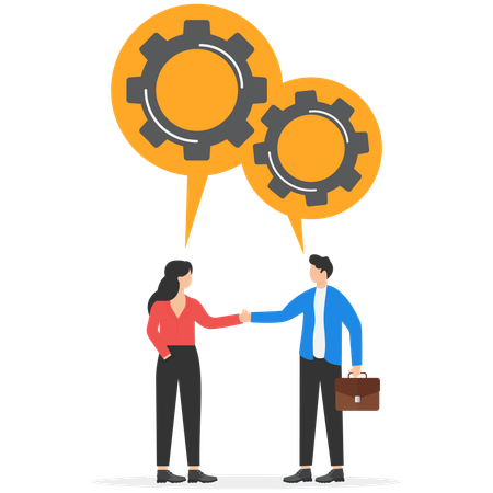 Business people doing business partnership  Illustration