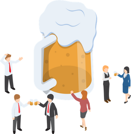 Business people doing party Illustration
