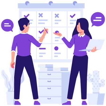 Business people doing business planning  Illustration