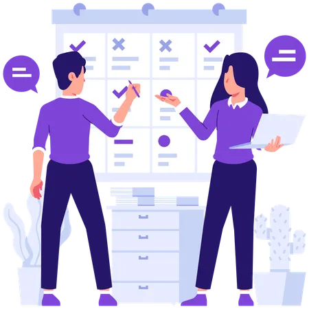 Business people doing business planning  Illustration