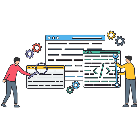 Business people doing project management  Illustration