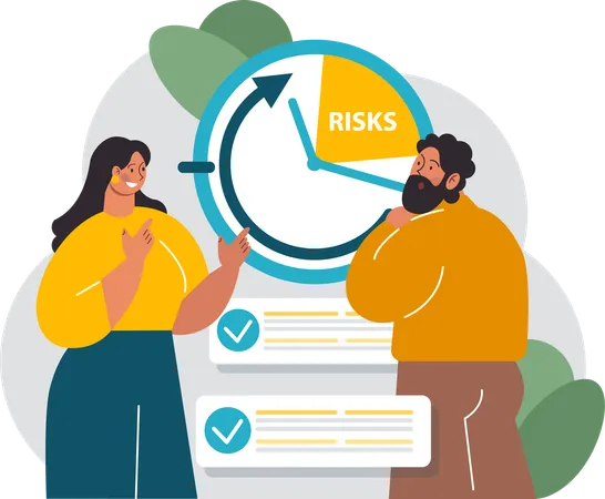 Business people doing risk analysis  Illustration