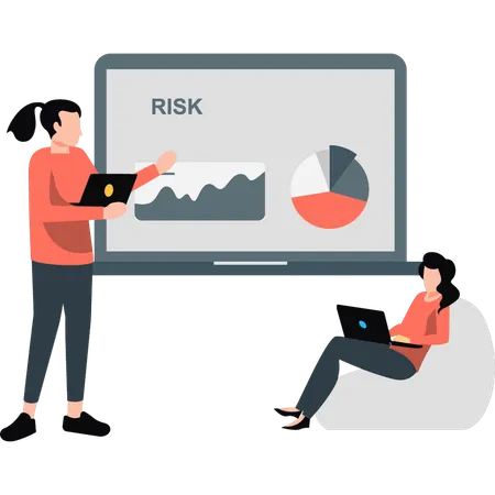 Business people doing risk analysis  Illustration