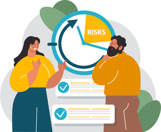 Business people doing risk analysis  Illustration