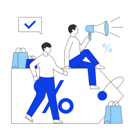 Business people doing sales promotion  Illustration