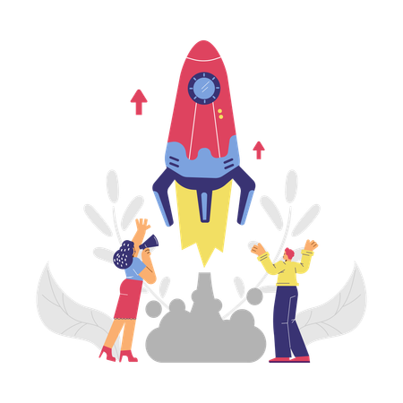 Business people doing business startup  Illustration