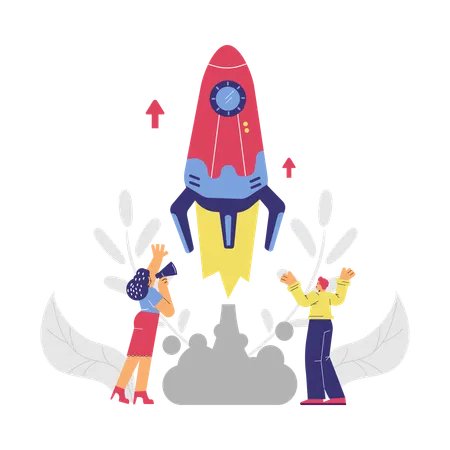 Business people doing business startup  Illustration