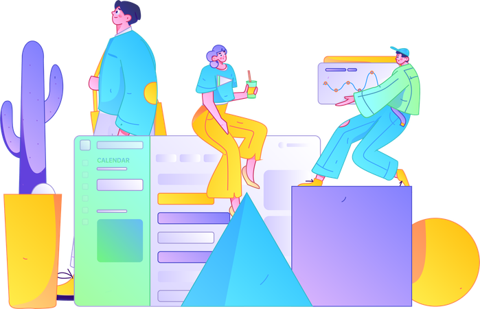 Business people doing task allocation  Illustration