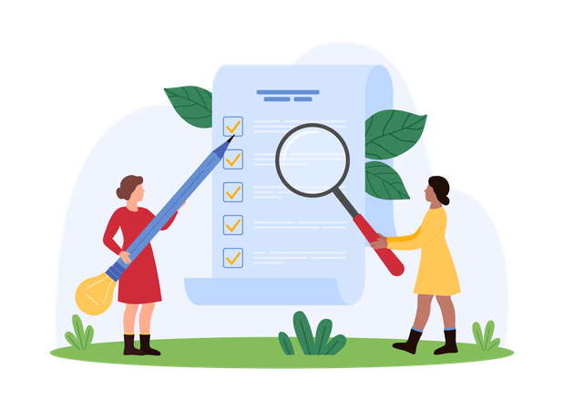 Business people doing Task checklist management  Illustration