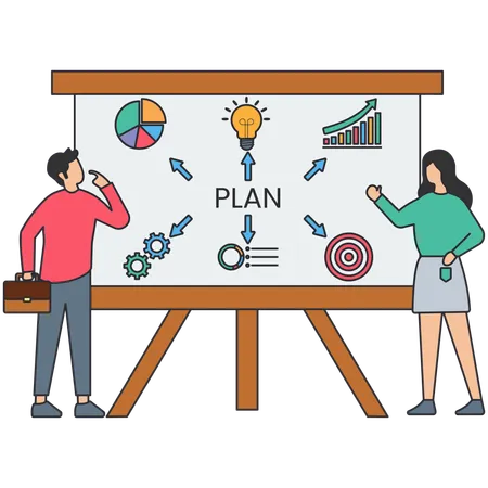 Business people doing task planning  Illustration