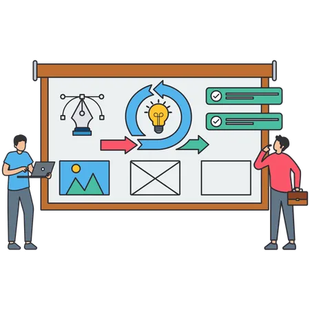 Business people doing task processing  Illustration