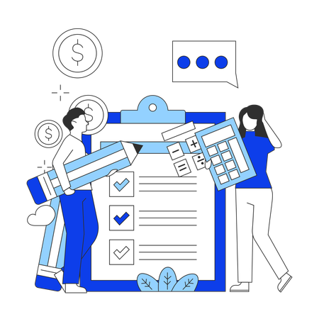 Business people doing tax management  Illustration