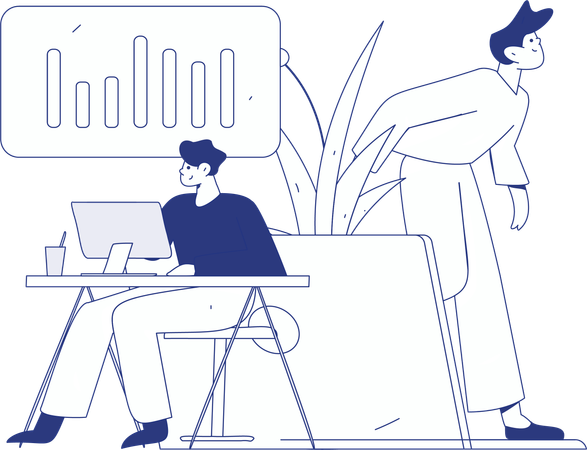 Business people doing team discussion about security  Illustration