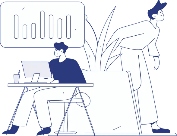 Business people doing team discussion about security  Illustration