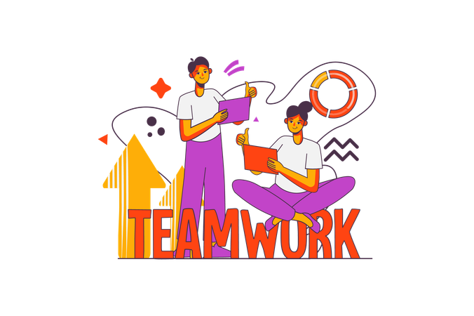 Business people doing teamwork  Illustration