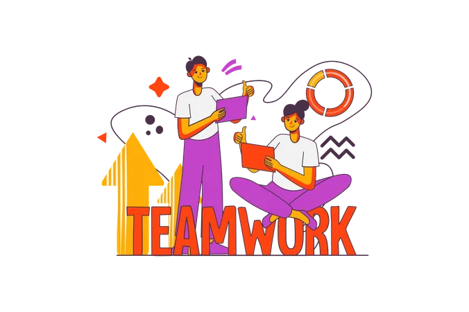 Business people doing teamwork  Illustration