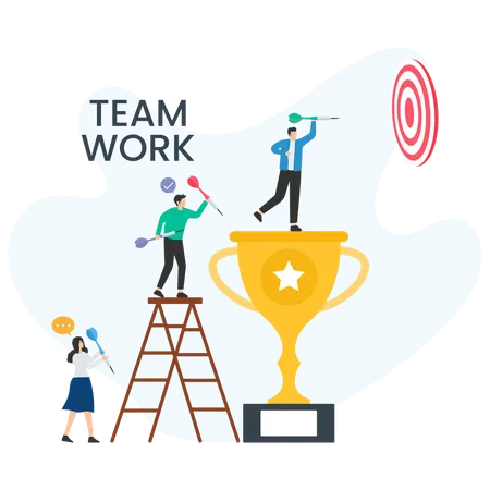 Business people doing teamwork  Illustration