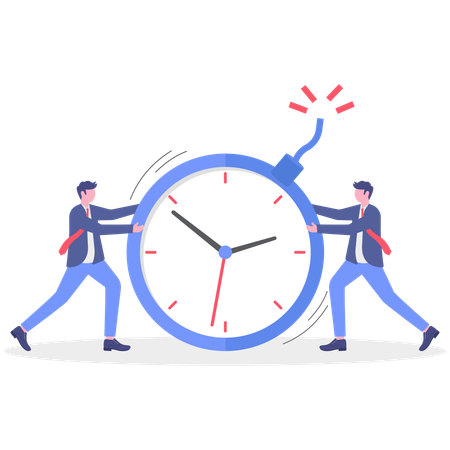 Business people doing time management  Illustration