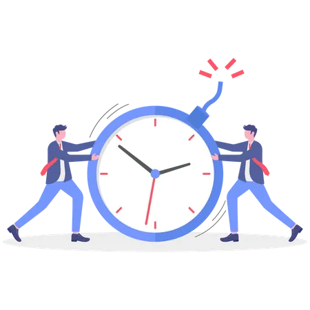 Business people doing time management  Illustration