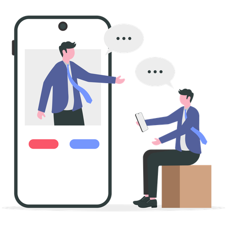 Business people doing virtual meeting  Illustration