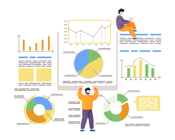 Business people doing web analysis  Illustration