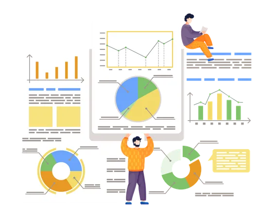 Business people doing web analysis  Illustration