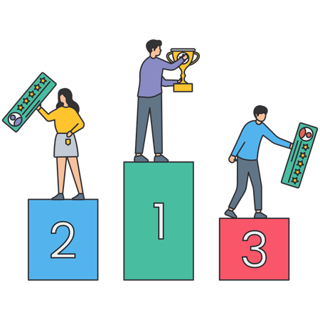 Business people earning business reward  Illustration