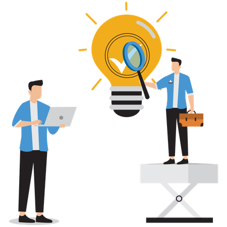 Business people examining business idea  Illustration