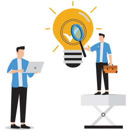 Business people examining business idea  Illustration