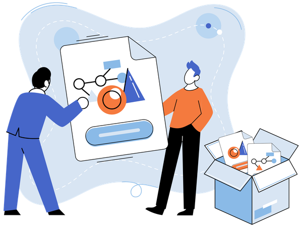 Business people exchanging information  Illustration