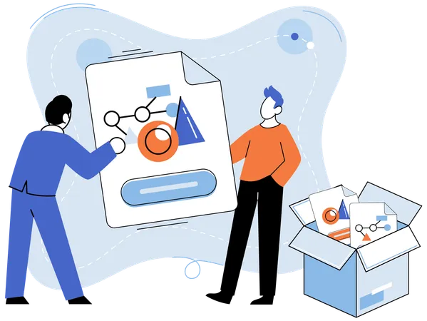 Business people exchanging information  Illustration