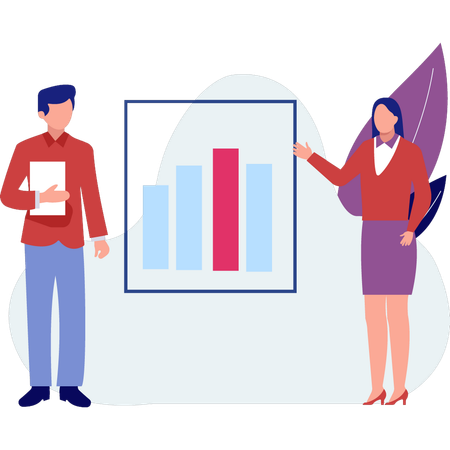 Business people explaining business graph  Illustration