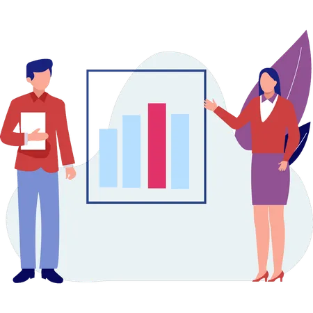 Business people explaining business graph  Illustration