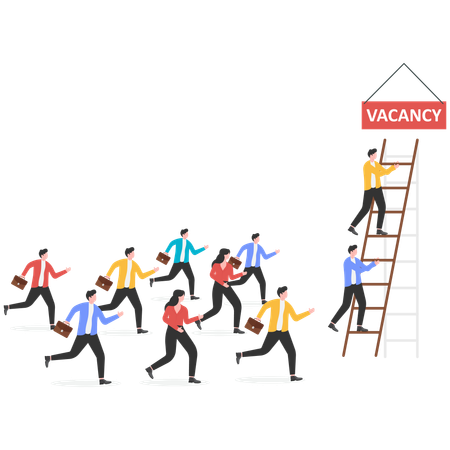 Business people facing career competition  Illustration