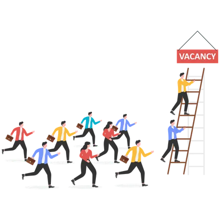 Business people facing career competition  Illustration