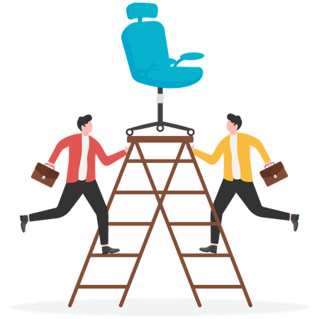 Business people facing competition for vacancies  Illustration