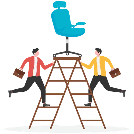 Business people facing competition for vacancies  Illustration