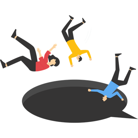 Business people facing business disaster  Illustration