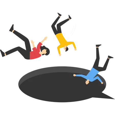 Business people facing business disaster  Illustration