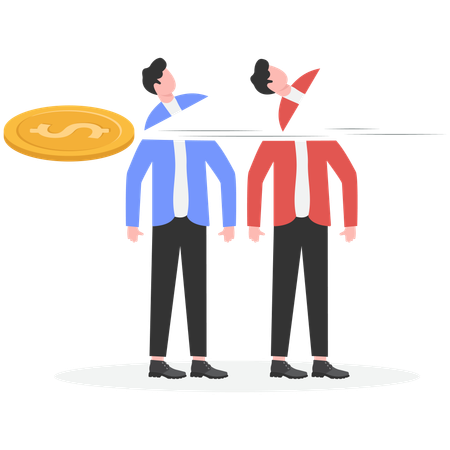 Business people facing financial loss  Illustration